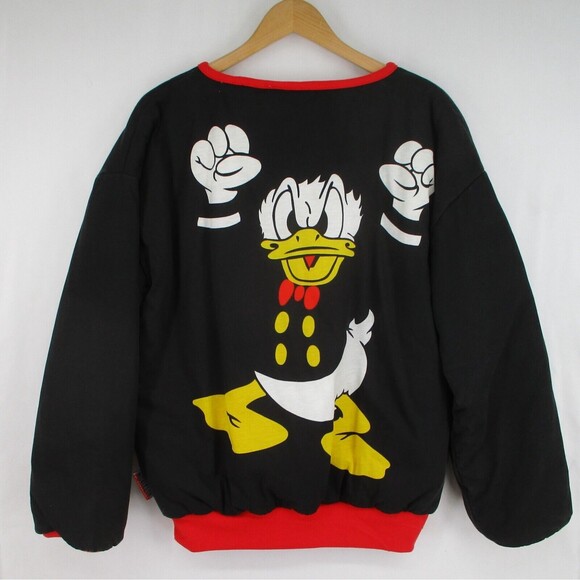Vintage 90s Disney Mickey & Co Donald Duck Reversible All Over Print Sweatshirt - Picture 6 of 6